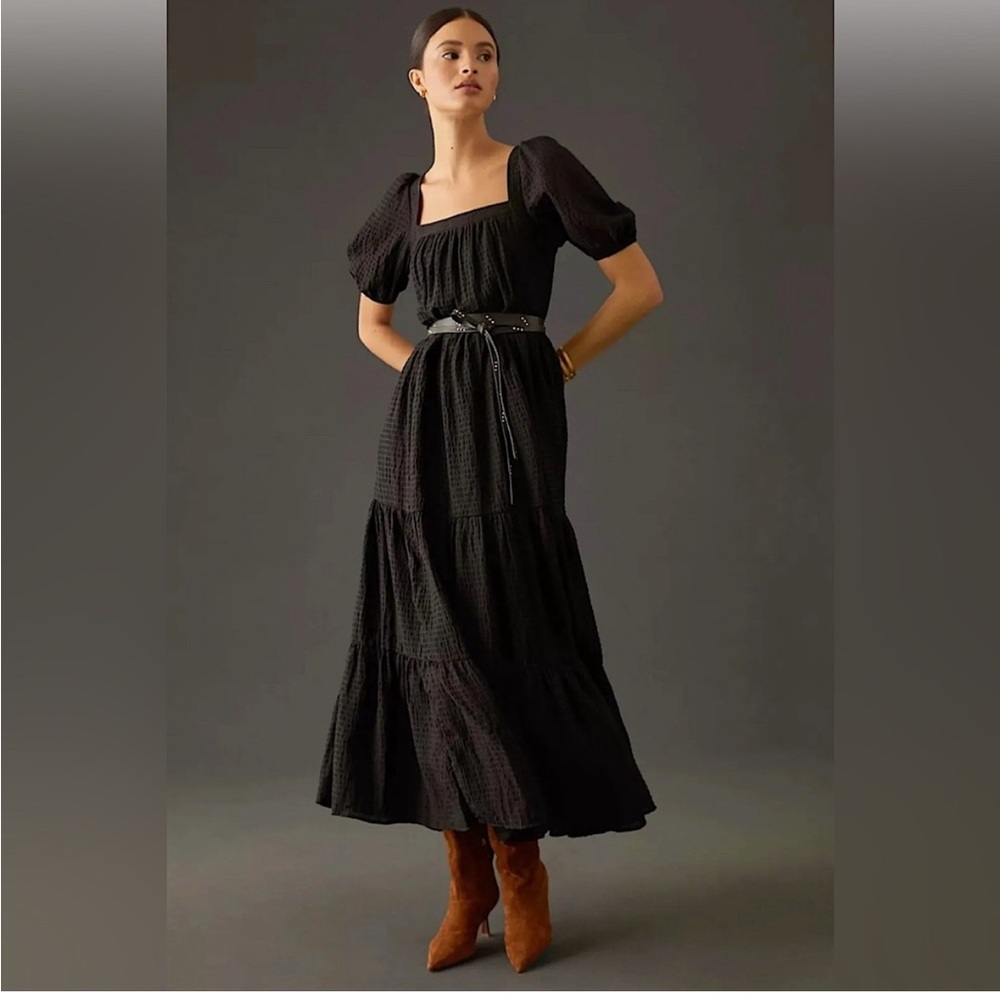 Anthropologie Tiered Puff Sleeve Maxi Dress - NWOT